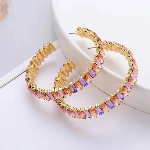 Selina Crystal Hoop Earrings - Picture 1 of 4